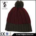 El diseño popular el 100% acrylic knit el sombrero de la gorrita tejida del pom del pom para la señora